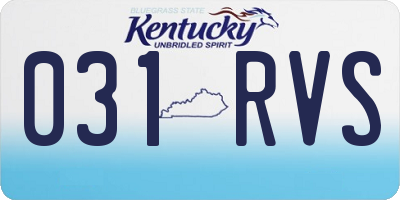 KY license plate 031RVS