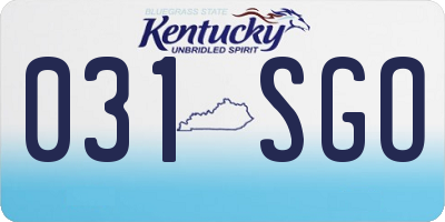 KY license plate 031SGO