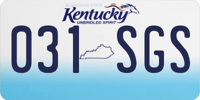 KY license plate 031SGS
