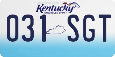 KY license plate 031SGT