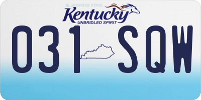 KY license plate 031SQW