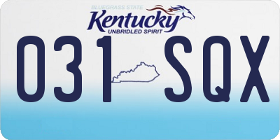 KY license plate 031SQX