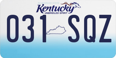 KY license plate 031SQZ