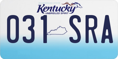 KY license plate 031SRA