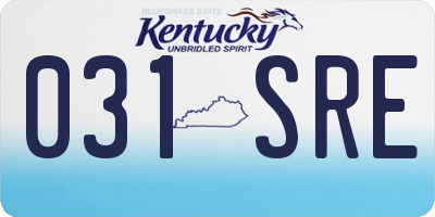 KY license plate 031SRE