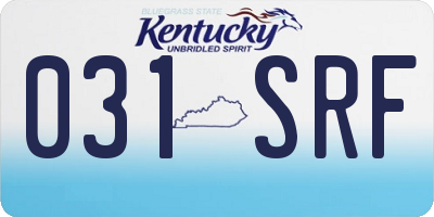 KY license plate 031SRF