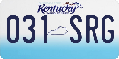 KY license plate 031SRG