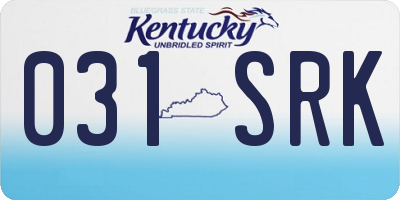 KY license plate 031SRK