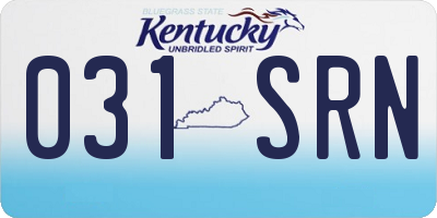 KY license plate 031SRN
