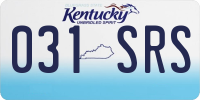 KY license plate 031SRS