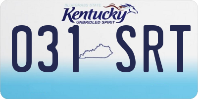 KY license plate 031SRT