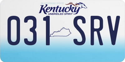 KY license plate 031SRV