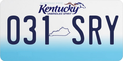 KY license plate 031SRY