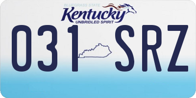 KY license plate 031SRZ
