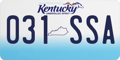 KY license plate 031SSA