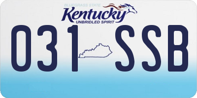 KY license plate 031SSB