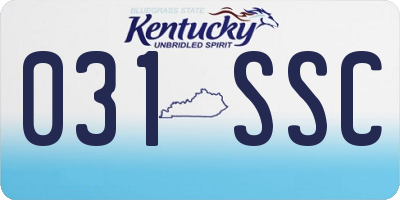 KY license plate 031SSC