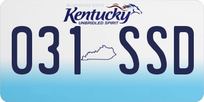 KY license plate 031SSD