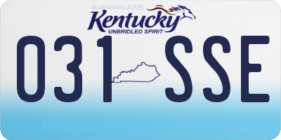 KY license plate 031SSE