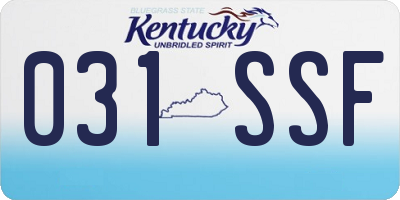 KY license plate 031SSF
