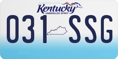 KY license plate 031SSG