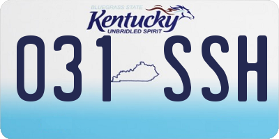 KY license plate 031SSH