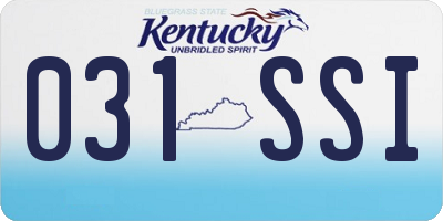 KY license plate 031SSI