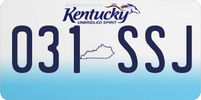KY license plate 031SSJ
