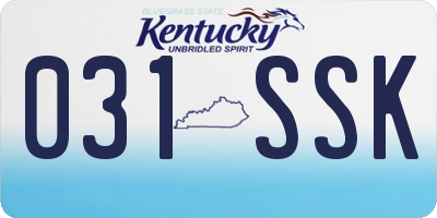 KY license plate 031SSK
