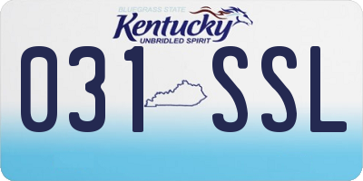 KY license plate 031SSL