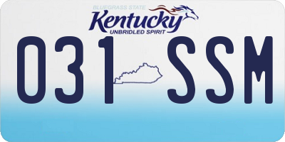 KY license plate 031SSM