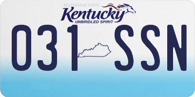 KY license plate 031SSN