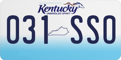 KY license plate 031SSO