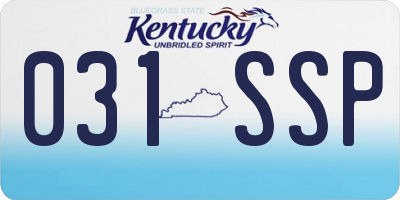 KY license plate 031SSP