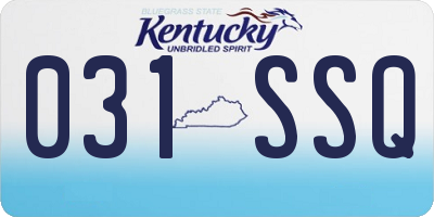 KY license plate 031SSQ