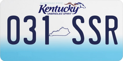 KY license plate 031SSR