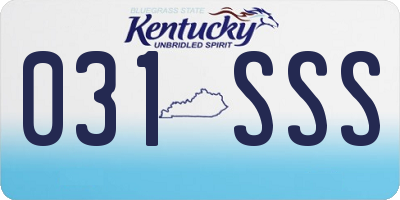 KY license plate 031SSS