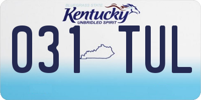 KY license plate 031TUL