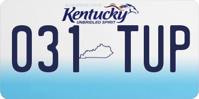 KY license plate 031TUP