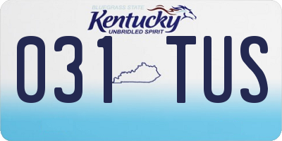 KY license plate 031TUS