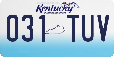 KY license plate 031TUV