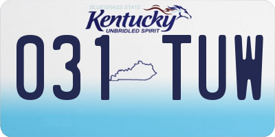 KY license plate 031TUW