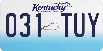 KY license plate 031TUY