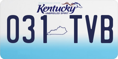 KY license plate 031TVB