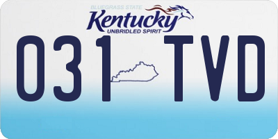 KY license plate 031TVD