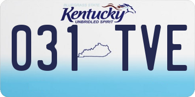 KY license plate 031TVE