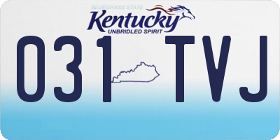 KY license plate 031TVJ