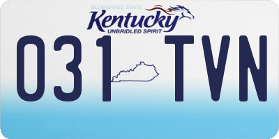 KY license plate 031TVN