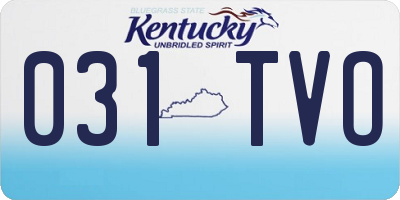 KY license plate 031TVO