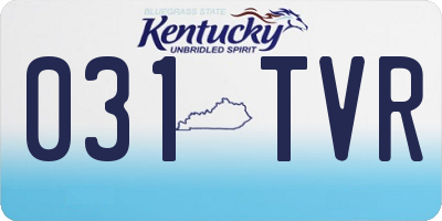 KY license plate 031TVR